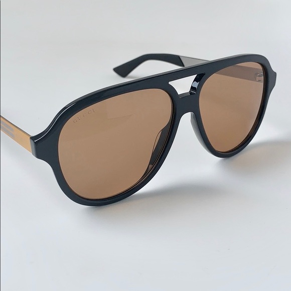 Gucci Sunglasses GG0688S 005 Black/Yellow/Brown - Picture 2 of 9